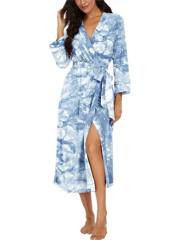 74-Faded Sky Tie-Dye Wrap Robe 74-Faded Sky Tie-Dye Wrap Robe