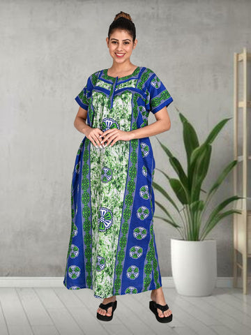 1501-Women's Pure Cotton Blended Printed Maxi Dress for Daily & Night Wear Floral Nighty 1501-Women's Pure Cotton Blended Printed Maxi Dress for Daily & Night Wear Floral Nighty