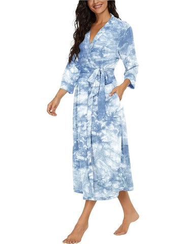 74-Faded Sky Tie-Dye Wrap Robe 74-Faded Sky Tie-Dye Wrap Robe