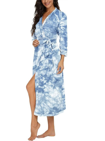 74-Faded Sky Tie-Dye Wrap Robe 74-Faded Sky Tie-Dye Wrap Robe