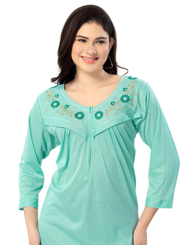 Women's Pure Hosiery Cotton Blended Solid Maxi Dress for Daily & Night Wear Floral Nighty Women's Pure Hosiery Cotton Blended Solid Maxi Dress for Daily & Night Wear Floral Nighty