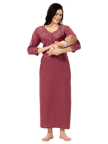 Women's Pure Hosiery Cotton Blended Solid Maxi Dress for Daily & Night Wear Floral Nighty Women's Pure Hosiery Cotton Blended Solid Maxi Dress for Daily & Night Wear Floral Nighty