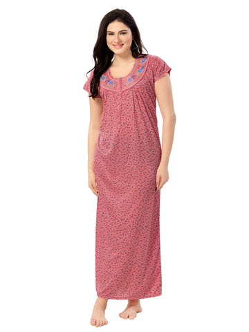1277-Women's Pure Cotton Blended Printed Maxi Dress for Daily & Night Wear Floral Nighty 1277-Women's Pure Cotton Blended Printed Maxi Dress for Daily & Night Wear Floral Nighty