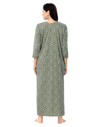 Women's Pure Cotton Blended Printed Maxi Dress for Daily & Night Wear Floral Nighty Women's Pure Cotton Blended Printed Maxi Dress for Daily & Night Wear Floral Nighty