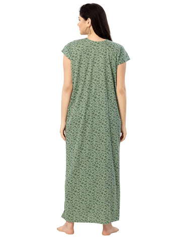 Women's Pure Cotton Hosiery Blended Printed Maxi Dress for Daily & Night Wear Floral Nighty Women's Pure Cotton Hosiery Blended Printed Maxi Dress for Daily & Night Wear Floral Nighty