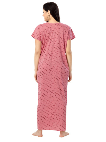 1340 Women's Pure Cotton Blended Printed Maxi Dress for Daily & Night Wear Floral Nighty 1340 Women's Pure Cotton Blended Printed Maxi Dress for Daily & Night Wear Floral Nighty