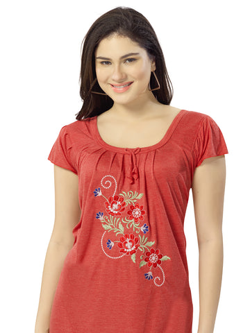 Women's Pure Hosiery Cotton Blended Solid Maxi Dress for Daily & Night Wear Floral Nighty Women's Pure Hosiery Cotton Blended Solid Maxi Dress for Daily & Night Wear Floral Nighty