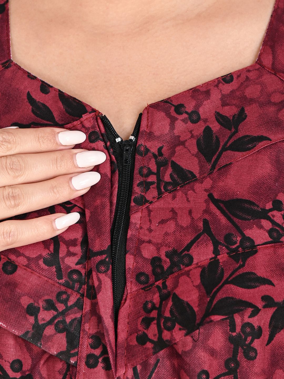 1502-Women's Pure Cotton Blended Printed Maxi Dress for Daily & Night Wear Floral Nighty