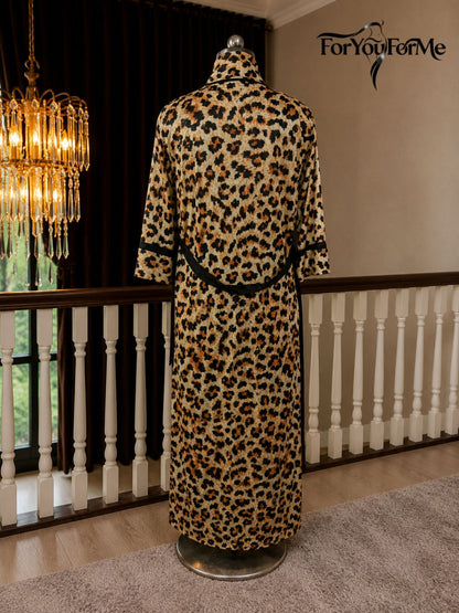 11012-Leopard Print Nightdress with Robe