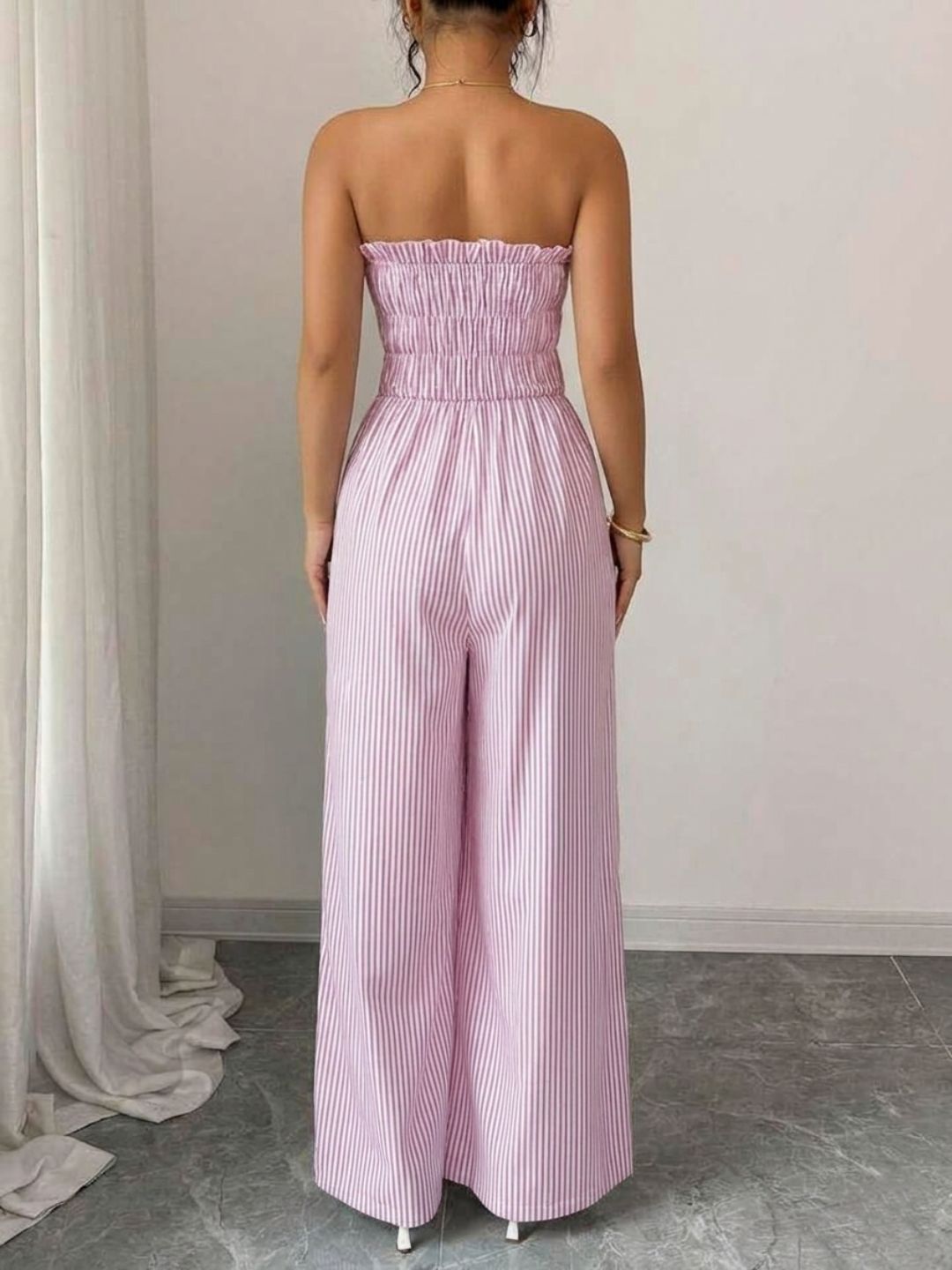 11038 - Women Striped Cotton Night Suit