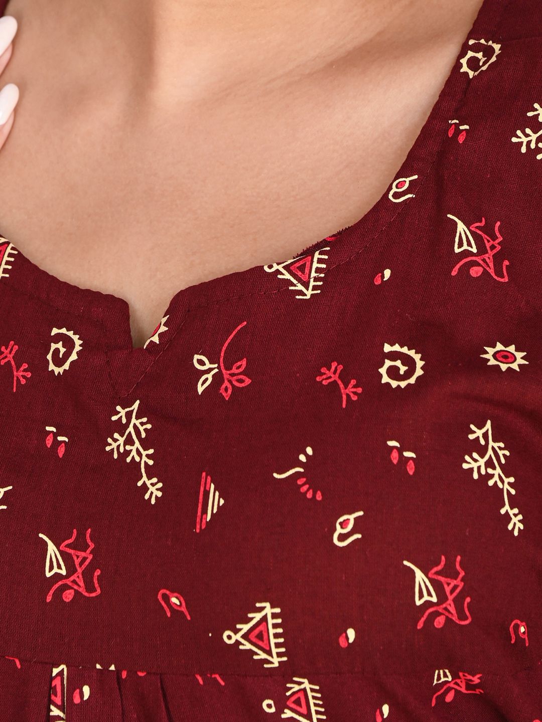 1650-Women's Pure Cotton Blended Printed Maxi Dress for Daily & Night Wear Floral Nighty
