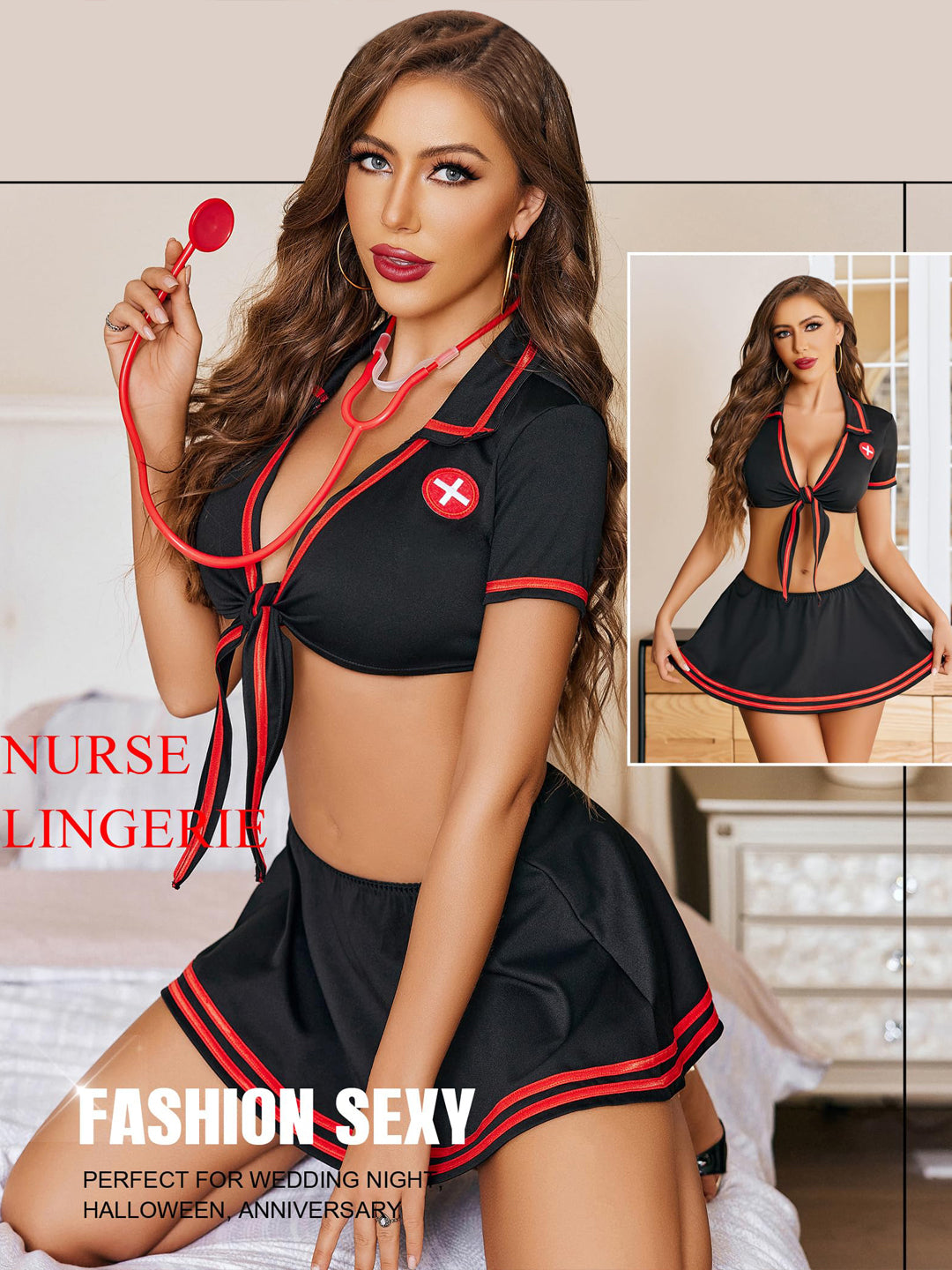 90-Midnight Medic Costume Lingerie Set