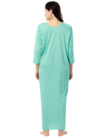 Women's Pure Hosiery Cotton Blended Solid Maxi Dress for Daily & Night Wear Floral Nighty