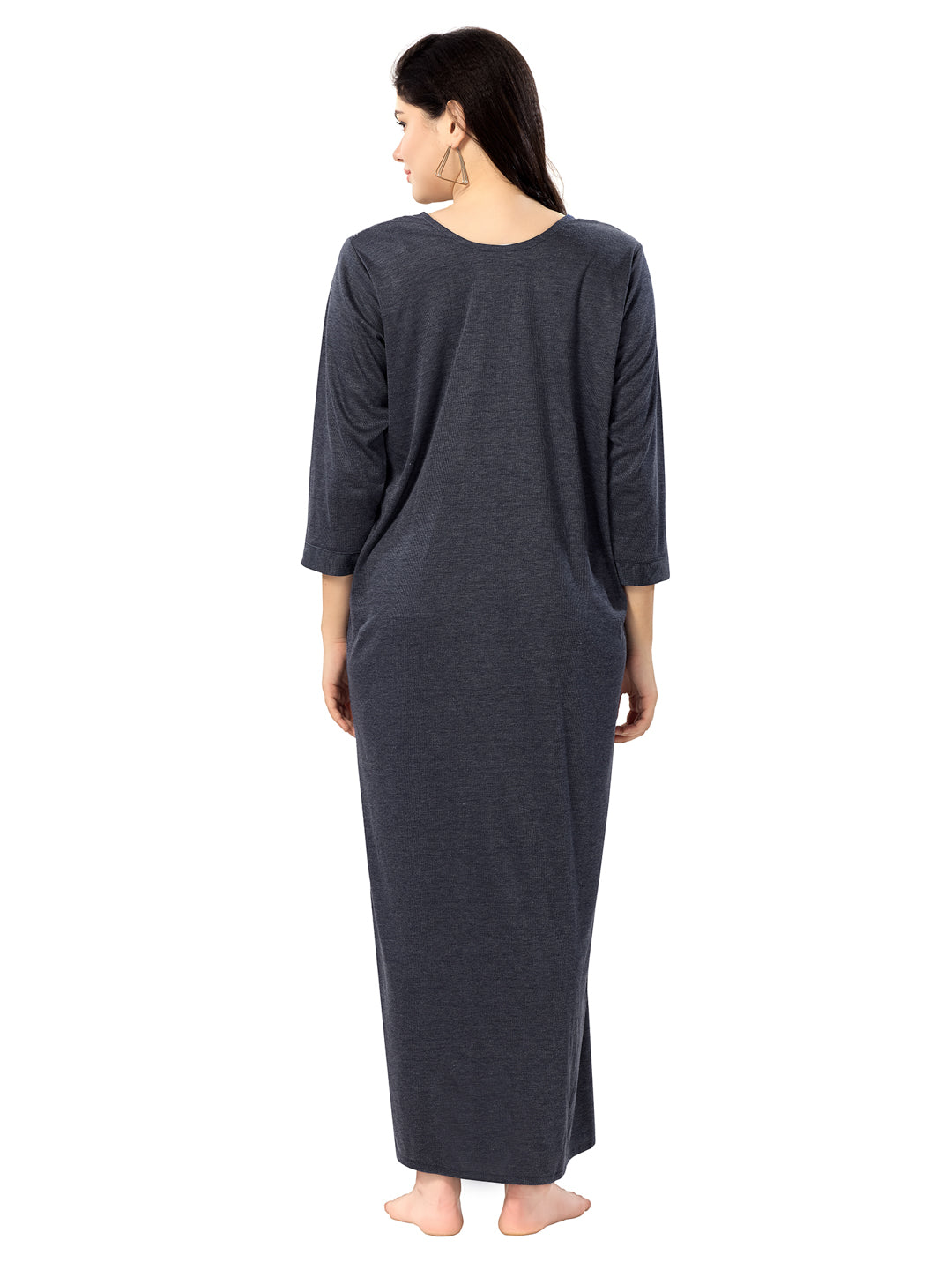 Women's Pure Hosiery Cotton Blended Solid Maxi Dress for Daily & Night Wear Floral Nighty