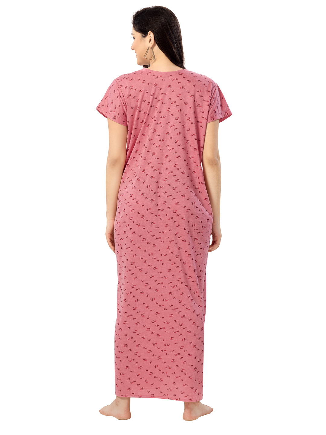 1340 Women's Pure Cotton Blended Printed Maxi Dress for Daily & Night Wear Floral Nighty