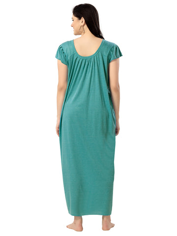 Women's Pure Hosiery Cotton Blended Solid Maxi Dress for Daily & Night Wear Floral Nighty