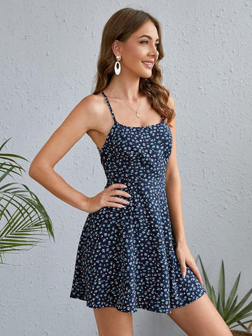 71-Women's Floral Fit & Flare Sundress