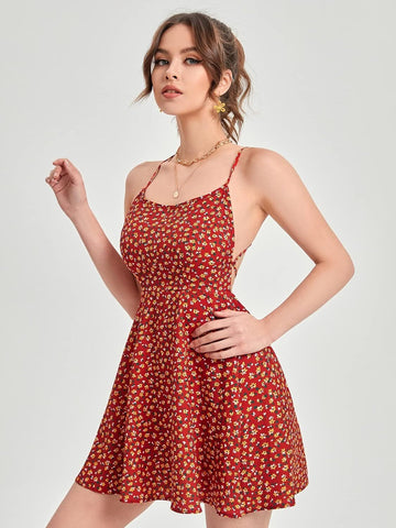 71-Women's Floral Fit & Flare Sundress