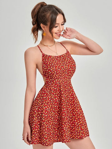 71-Women's Floral Fit & Flare Sundress