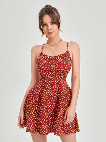 71-Women's Floral Fit & Flare Sundress